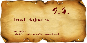 Irsai Hajnalka névjegykártya
